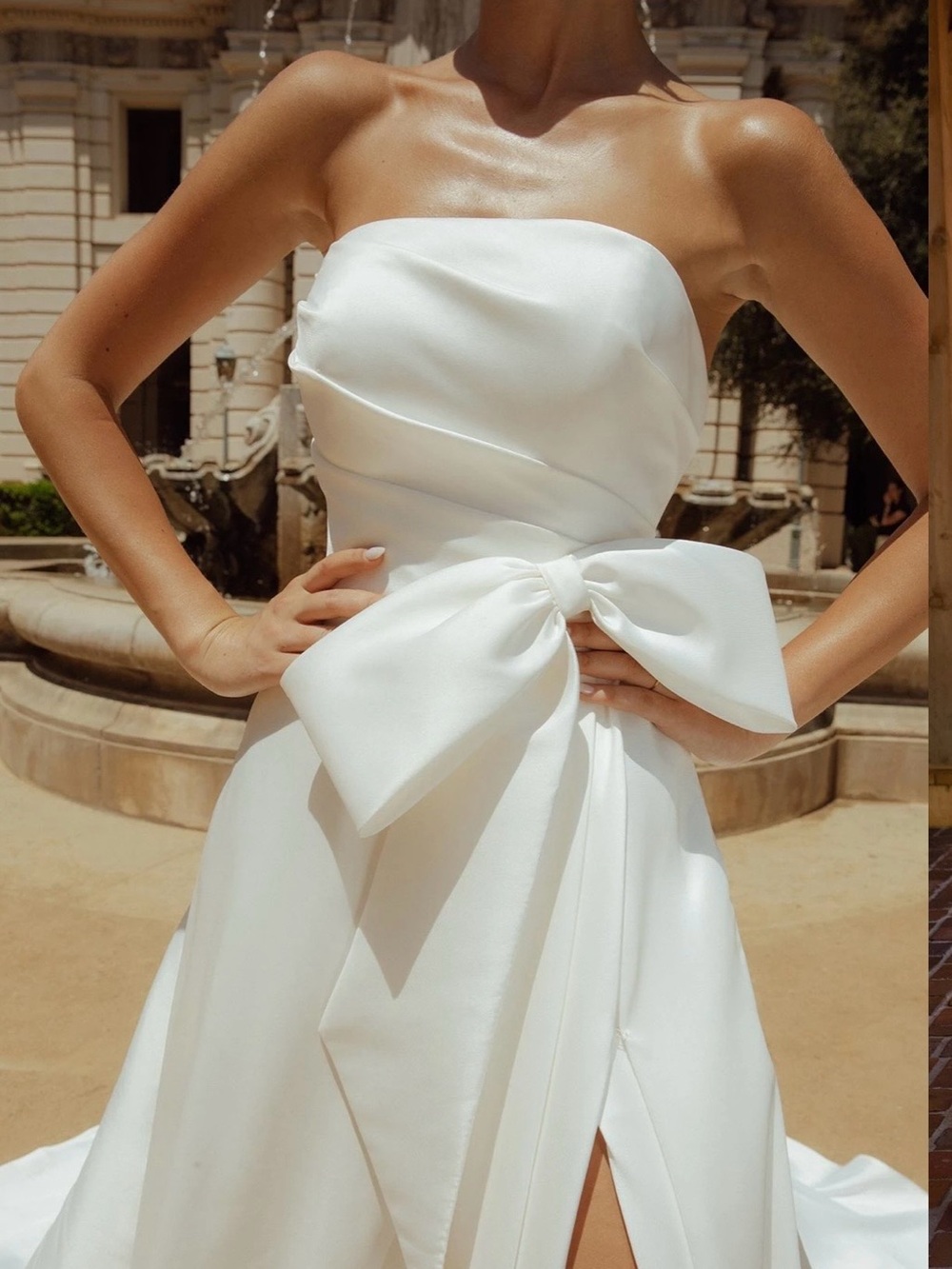 Essense of Australia Strapless Mikado Ivory Bridal Gown D 3631ZZ12